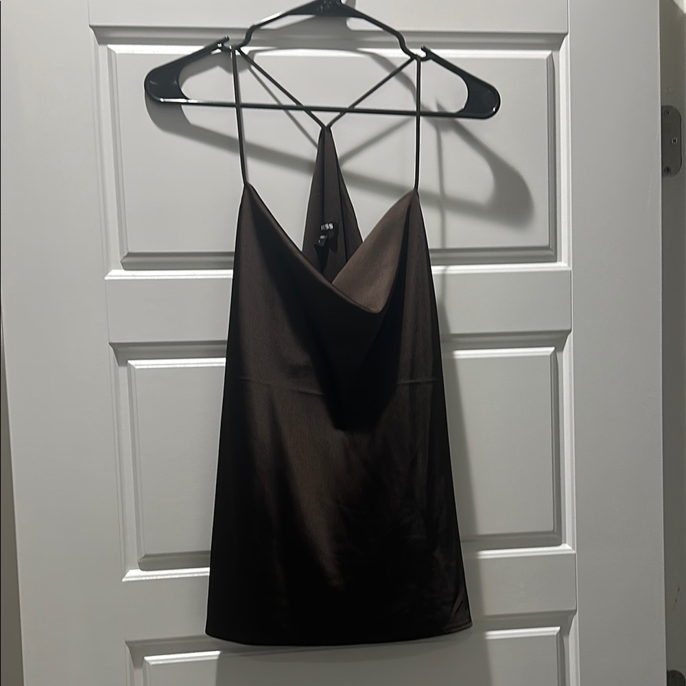 Elegant Brown Strappy Top